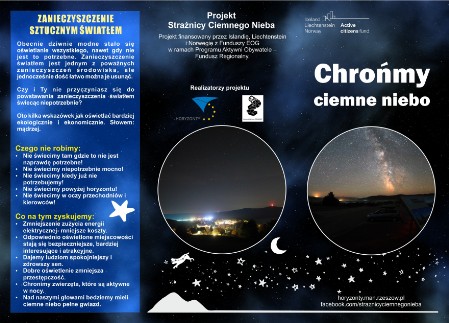 Ulotka projektowa - Chrońmy ciemno niebo.